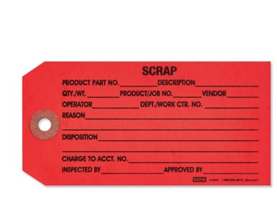  1-Part Inspection Tags - "Scrap"