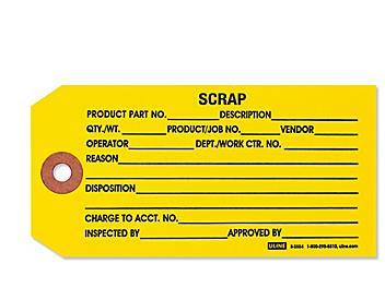 Inspection Tags - "Scrap", Yellow S-3554Y