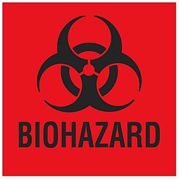 Biohazard Labels - 2 x 2", Paper S-3562