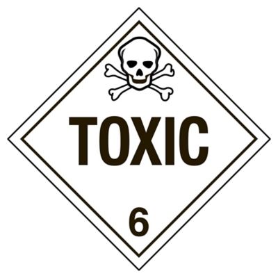 D.O.T. Placard - "Toxic", Adhesive Vinyl S-3572V