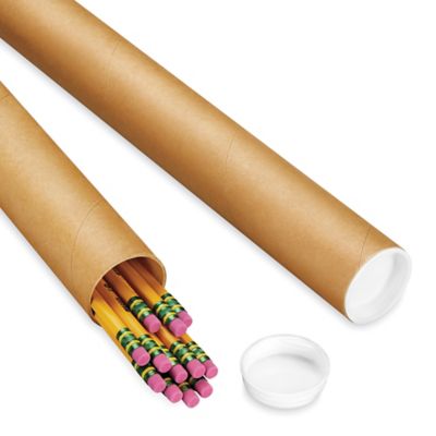 Box Packaging Heavy-Duty Mailing Tube with Cap, Kraft, 15 Tubes/Case, Size: 5 inch x 24 inch