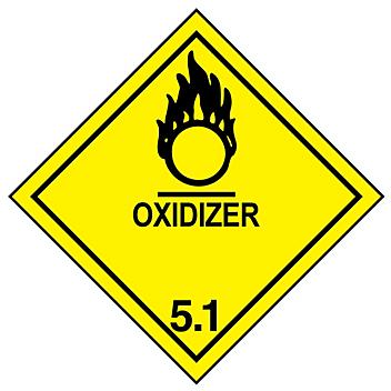 D.O.T. Labels - "Oxidizer", 4 x 4" S-363