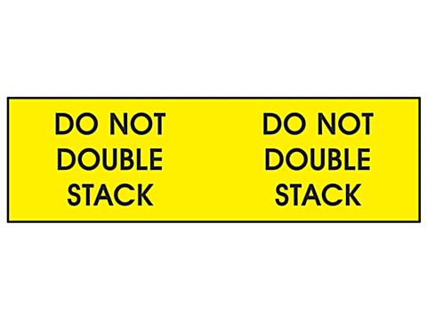 Superetiquetas Adhesivas - "Do Not Double Stack", Amarillo, 3 x 10"
