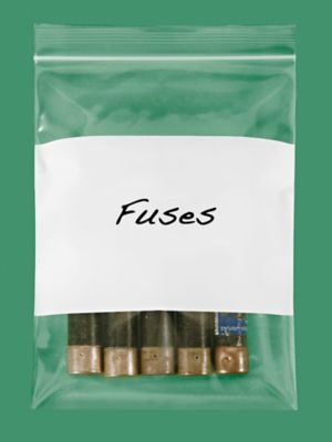 6 x 8" 4 Mil White Block Reclosable Bags S-3798