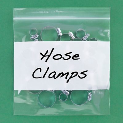 8 x 8" 4 Mil White Block Reclosable Bags S-3799