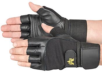 Leather Padded Lifting Gloves with Wrist Support - Medium S-3816M
