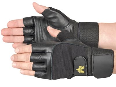 Leather Padded Lifting Gloves with Wrist Support - XL S-3816X - Uline