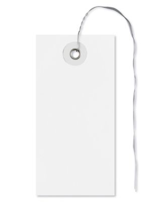 White Tyvek&reg; Tags - #3, 3 3/4 x 1 7/8", Pre-wired S-3835PW