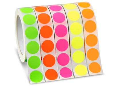 Blank Inventory Circle Labels Assortment Pack Fluorescent 1 S 3870 Uline 5306