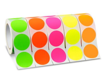 Blank Inventory Circle Labels Assortment Pack Fluorescent 2 S 3871 Uline 3695