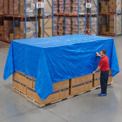 Commercial - Lona impermeable de poliéster multiusos, 9 x 12 m, 0,127  mm de espesor, azul, pack de 1 unidad