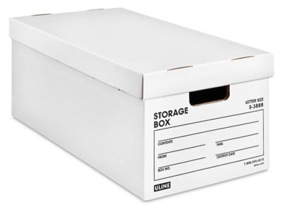 Heavy Duty Storage File Boxes - 24 x 12 x 10, White - ULINE Canada - Bundle of 12 - S-3888