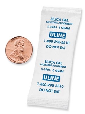 Silica Gel Desiccants - Gram Size 5, 5 Gallon Pail S-3905 - ULINE