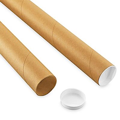 Kraft Mailing Tubes with End Caps - 2 x 15, .060 thick S-3936