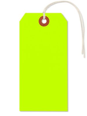 Fluorescent Tags - #6, 5 1/4 x 2 5/8", Pre-strung, Green S-3945GPS