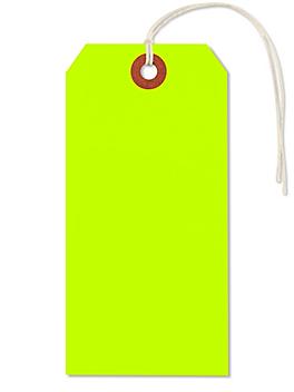 Fluorescent Tags - #6, 5 1/4 x 2 5/8", Pre-strung, Green S-3945GPS