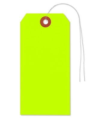 Fluorescent Tags - #6, 5 1/4 x 2 5/8", Pre-wired, Green S-3945GPW