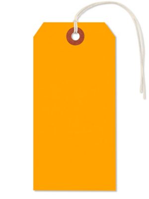 Fluorescent Tags - #6, 5 1/4 x 2 5/8", Pre-strung, Orange S-3945OPS