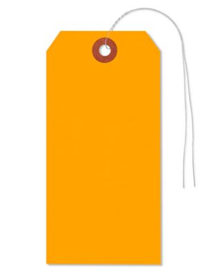 Fluorescent Tags - #6, 5 1/4 x 2 5/8", Pre-wired, Orange S-3945OPW