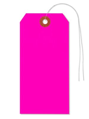Fluorescent Tags - #6, 5 1/4 x 2 5/8", Pre-wired, Pink S-3945PPW