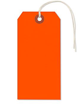 Fluorescent Tags - #6, 5 1/4 x 2 5/8", Pre-strung, Red S-3945RPS