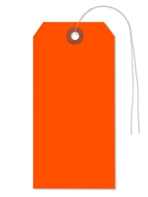 Fluorescent Tags - #6, 5 1/4 x 2 5/8", Pre-wired, Red S-3945RPW