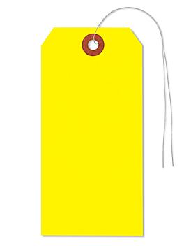 Fluorescent Tags - #6, 5 1/4 x 2 5/8", Pre-wired, Yellow S-3945YPW