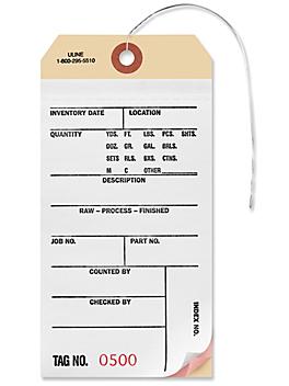 3-Part Inventory Tags - Carbonless, Pre-wired, #0500 - 0999 S-3965PW