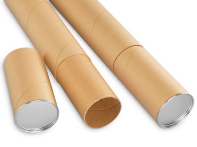 4 x 72 Brown Mailing Tubes With End Caps .125 Gauge