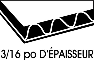 Paroi simple de 3/16 po d'épaisseur