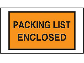 "Packing List Enclosed" Full-Face Envelopes - Orange, 5 1/2 x 10" S-5017