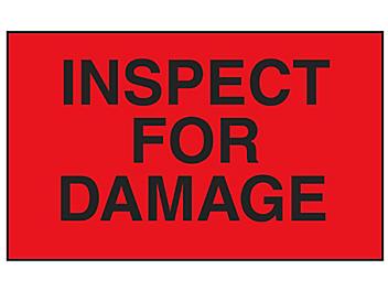 Production Labels - "Inspect for Damage", 3 x 5" S-5020