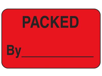 Production Labels - "Packed by _____", 1 1/4 x 2" S-5021