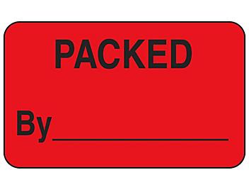 Production Labels - "Packed by _____", 1 1/4 x 2" S-5021