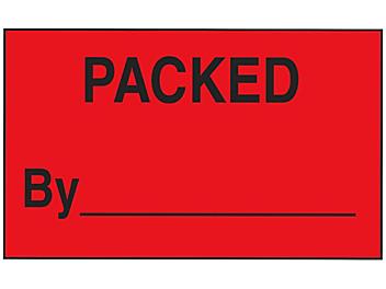 Production Labels - "Packed by _____", 3 x 5" S-5022