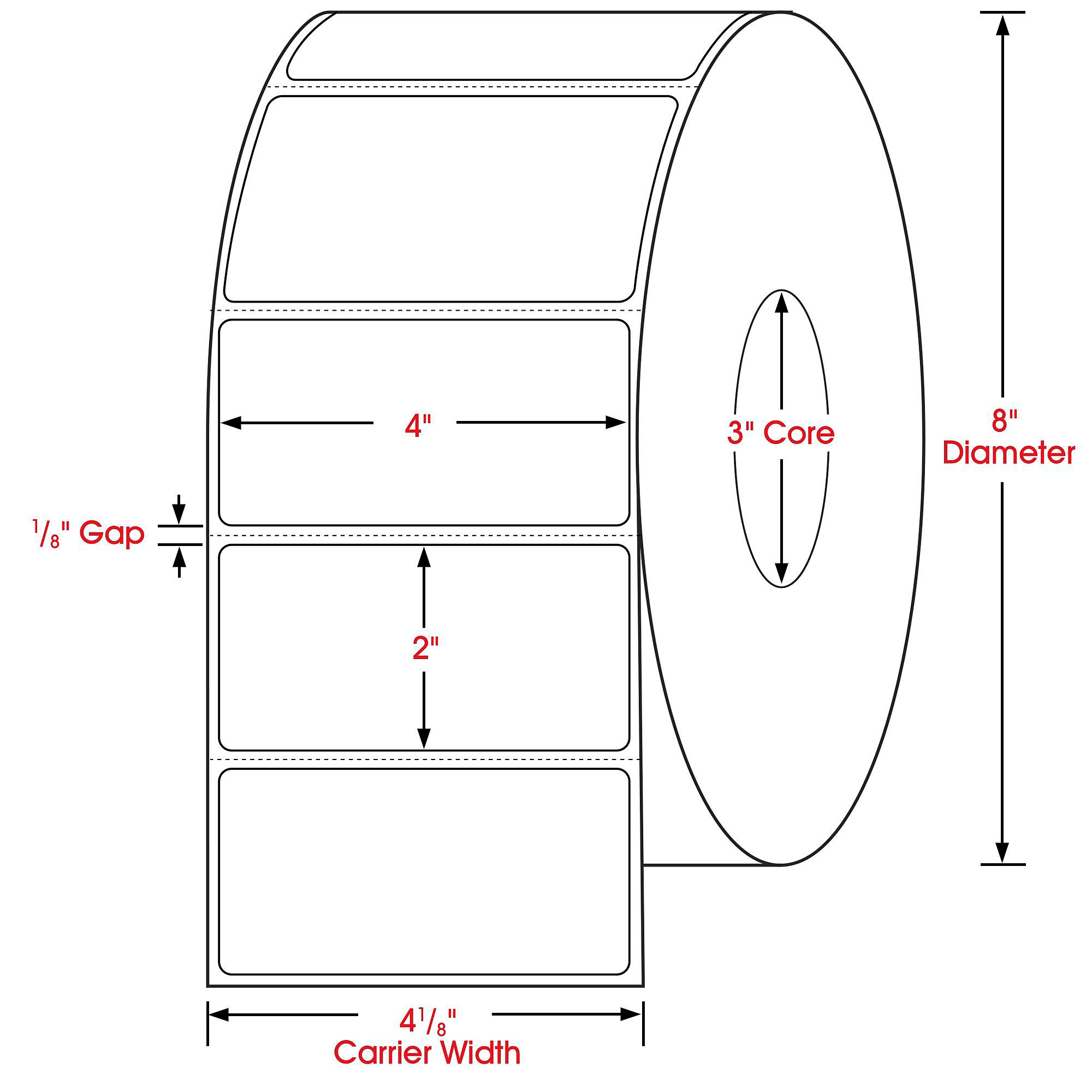 Industrial Thermal Transfer Labels - 4 x 2 Industrial Thermal Transfer Labels - 4 x 2