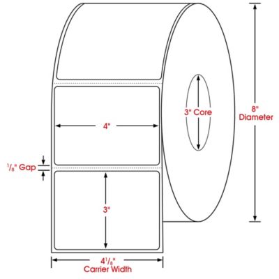 Industrial Thermal Transfer Labels - 4 x 3