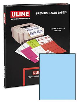 Uline Laser Labels - Pastel Blue, 8 1/2 x 11" S-5050BLU