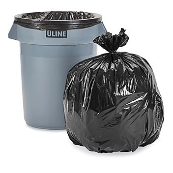 Uline Industrial Trash Liners - 33 Gallon, 1.2 Mil, Black S-5104