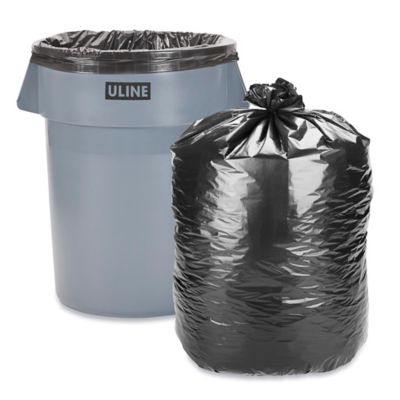 Uline Industrial Trash Liners - 44-55 Gallon, 1.2 Mil, Black S-5110