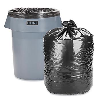 Uline Industrial Trash Liners - 44-55 Gallon, 1.5 Mil, Black S-5111