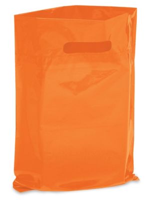 Orange Merchandise Plastic Shopping Bags - 100 Pack 9 x 12 with 1.5 –  Conintech