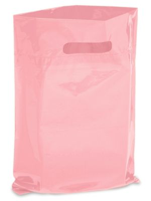 Die Cut Handle Bags - 9 x 12", Pink S-5137PK