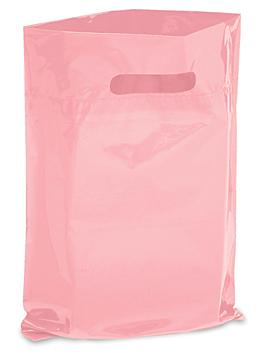 Die Cut Handle Bags - 9 x 12", Pink S-5137PK