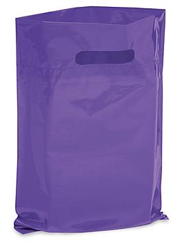 Die Cut Handle Bags - 9 x 12", Purple S-5137PUR