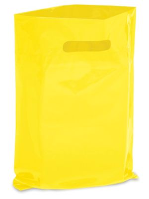 Die Cut Handle Bags - 9 x 12", Yellow S-5137Y
