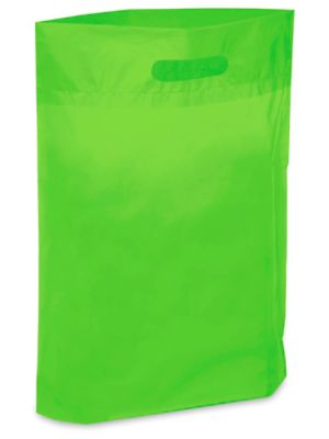 Die Cut Handle Bags - 11 x 15 x 3", Lime S-5138LIME