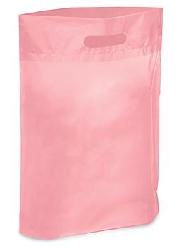 Die Cut Handle Bags - 11 x 15 x 3", Pink S-5138PK