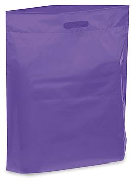 Die Cut Handle Bags - 16 x 19 x 3", Purple S-5139PUR