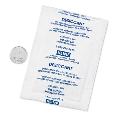 Silica Gel Desiccants - Gram Size 10, 5 Gallon Pail S-3906 - Uline